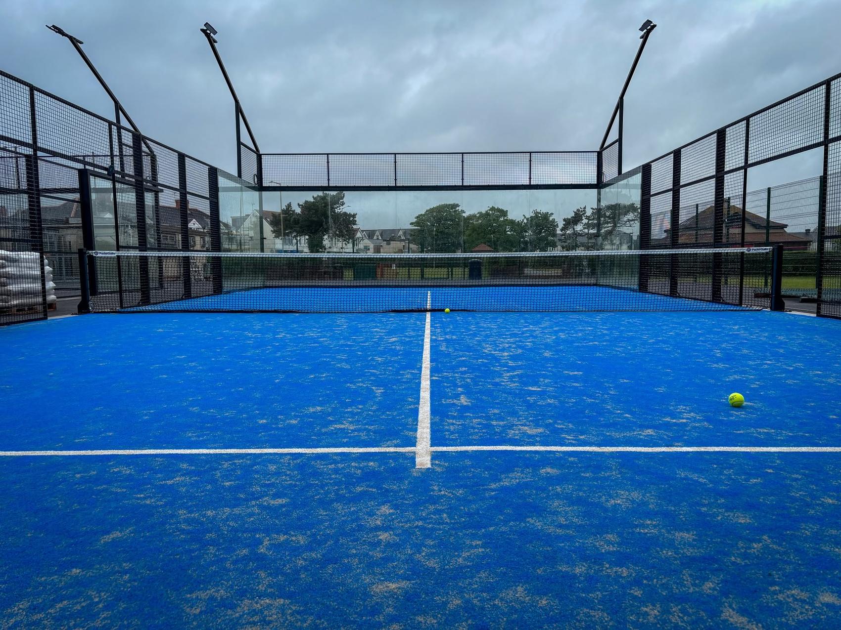 The outdoor padel courts at Griffin Park, Porthcawl